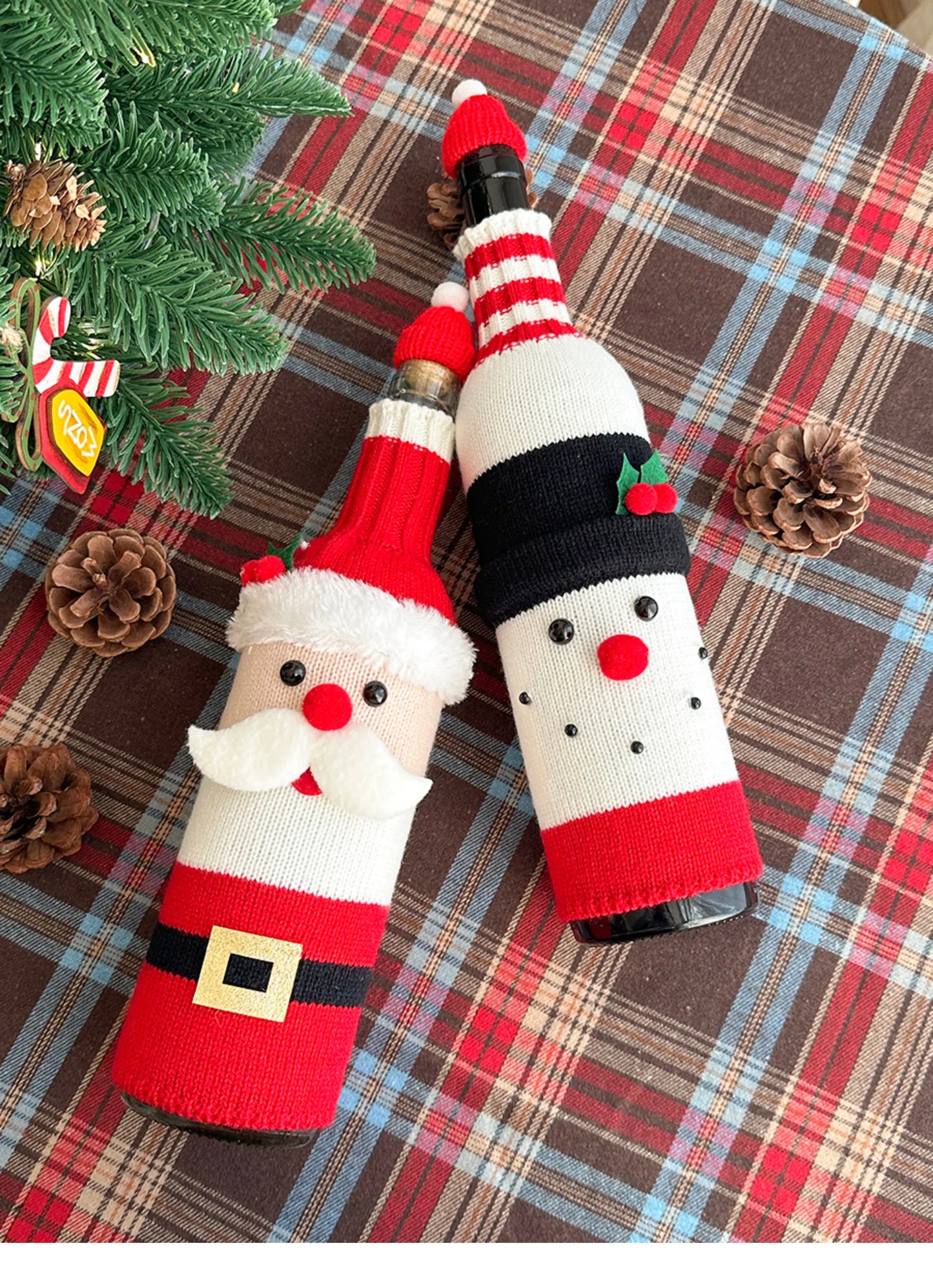 Christmas Supplies Christmas Home Decorations Knitted Wine Bottle Cover for Red Wine Champagne Bottles Restaurant Party Supplies