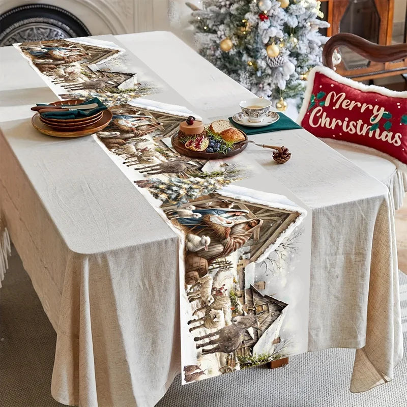 Christmas Table Runner Merry Christmas Decoration For Home Xmas Table Decor 2025 Navidad Notal Noel Ornament Happy New Year 2026