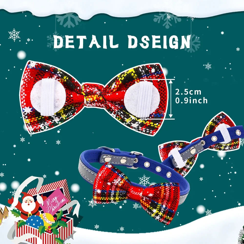 50PCS Christmas Dog Bows Removable Small Dogs Collar Pets Dogs Bow Tie Dog Christmas Accessories Pet Supplies Small Dog Bowties
