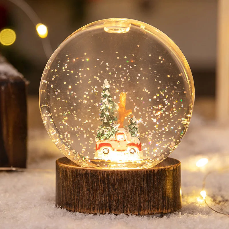Christmas Decorations: Illuminated Crystal Balls Night Lights Wind Lights and Creative Christmas Gifts