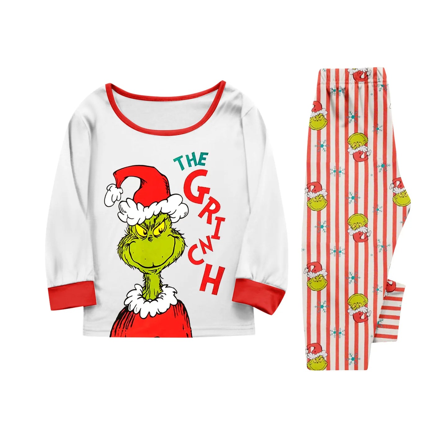  Family Christmas Cartoon Print Pajamas Set, Cozy Holiday Pjs For Photo Shoots & Christmas Morning, Festive Family Sleepwear