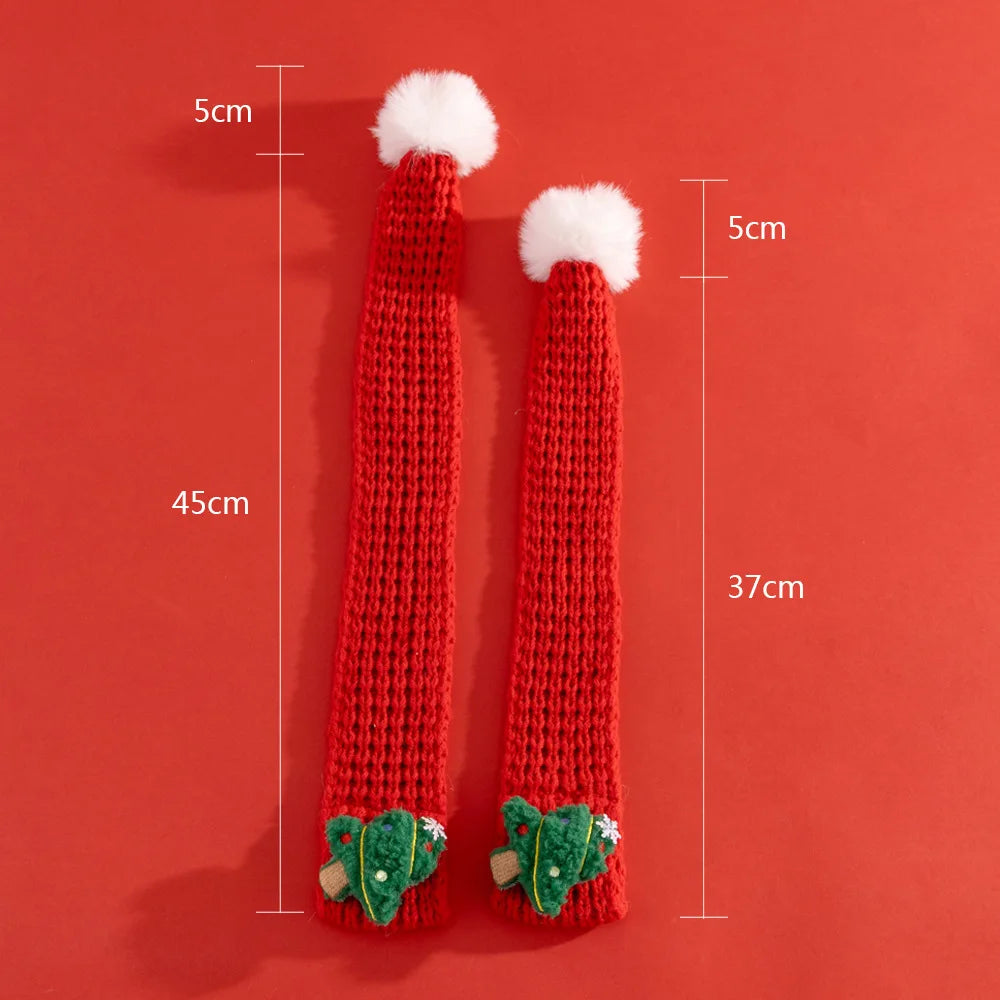 Christmas Cat Hat Cat Knitted Scarf Set Soft Winter Christmas Soft Santa Claus Costume Scarf For Dog Cats Pet Xmas Cat Supplies