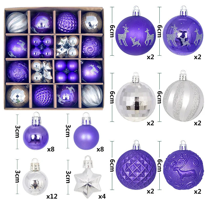 44Pcs 6CM Christmas Ball Christmas Decoration Xmas Tree Pendent Ornaments Home Decor Navidad Party New Year 2026 Party Supplies