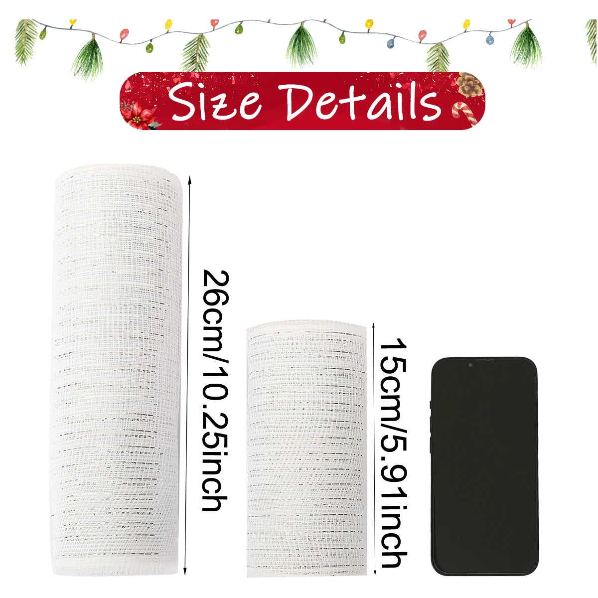 1Roll Christmas Mesh Ribbon DIY Wreath Bow Ribbon Christmas Tree Decorations For Home 2025 Xmas Gifts Navidad Noel New Year 2026