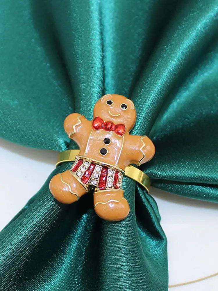 6Pcs Christmas Napkin Rings Xmas Pine Cone Wreath Car Napkin  Buckle for Christmas Wedding Party Table Decoration HWC255