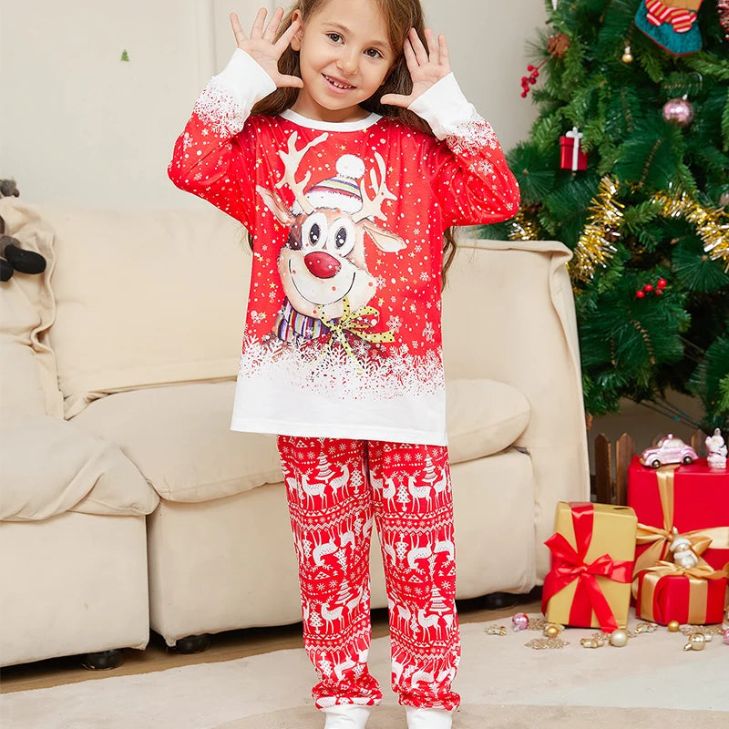 Christmas Family Pajamas – Reindeer Print Matching Nightwear for Adults & Kids