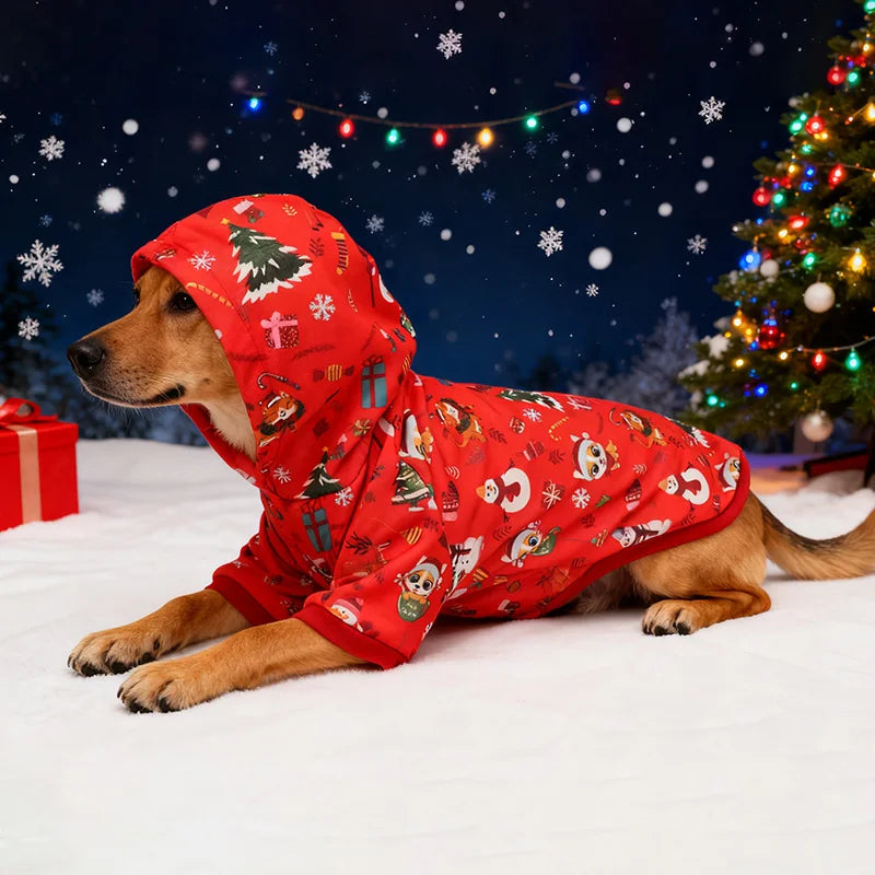 New Arrival Pet Christmas Hoodie Dog Holiday Clothes Festive Pet Apparel