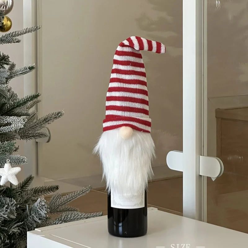 Christmas Supplies Christmas Home Decorations Knitted Wine Bottle Cover for Red Wine Champagne Bottles Restaurant Party Supplies