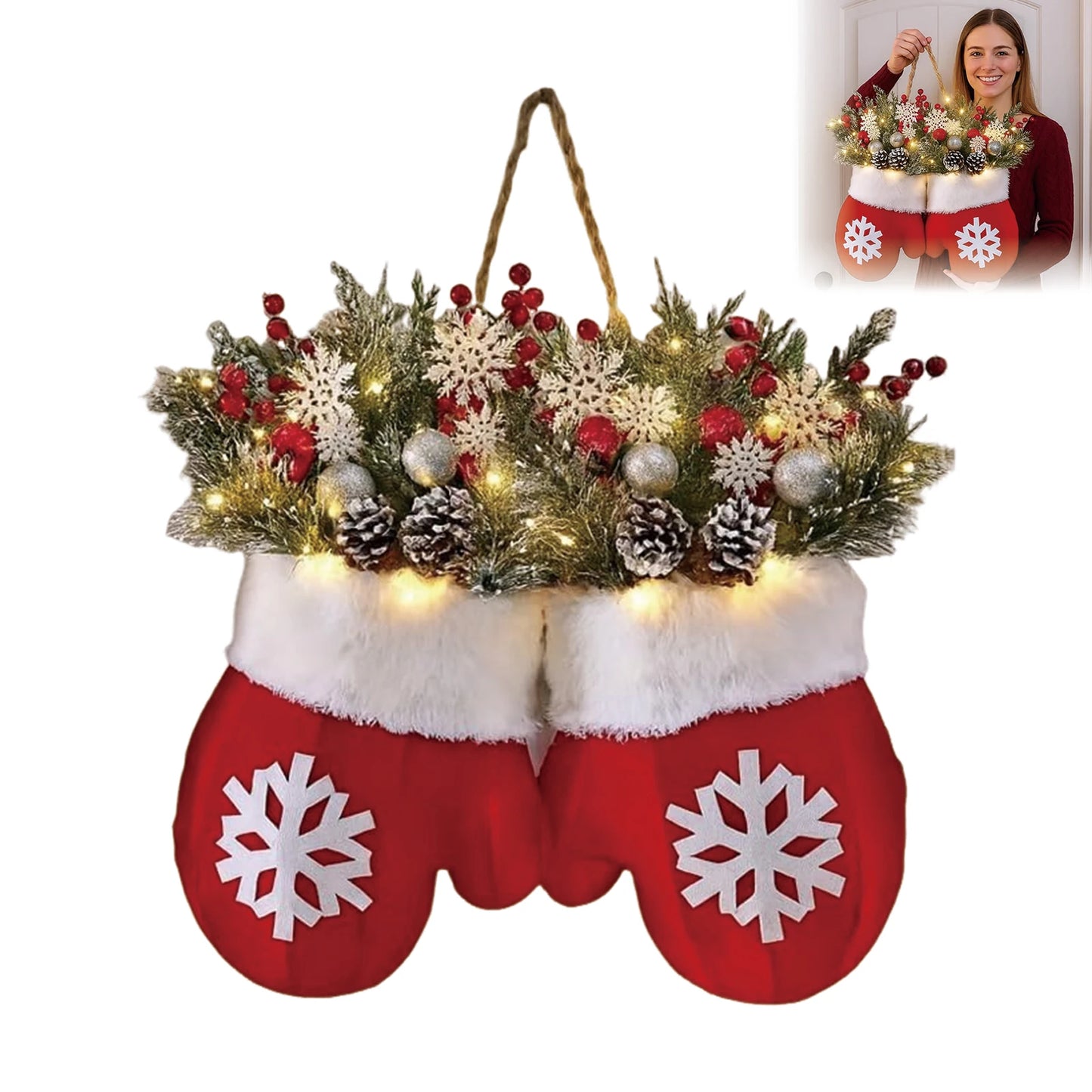 Christmas Glove Wreath Garland – Creative Holiday Door & Window Décor (2025)