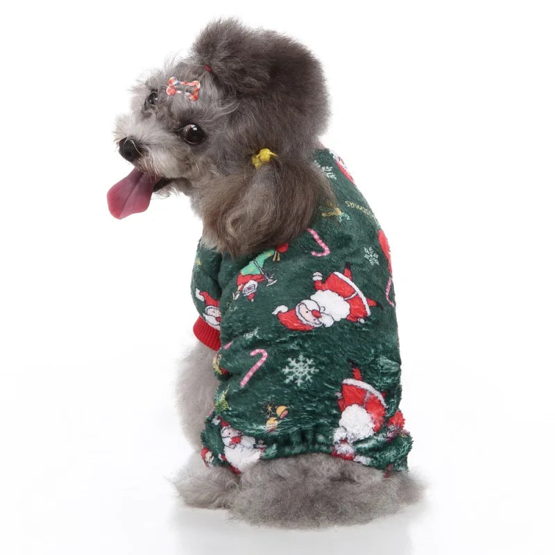 Christmas Winter Dog Pajamas Warm Pet Clothes For Small Dogs Cat Pyjama Dog Puppy Jumpsuit Medium Dogs Sleeping wear Clothing