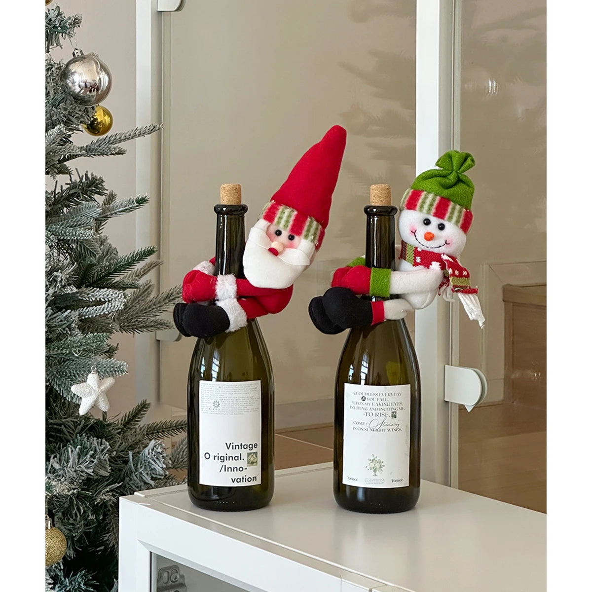 Christmas Supplies Christmas Home Decorations Knitted Wine Bottle Cover for Red Wine Champagne Bottles Restaurant Party Supplies