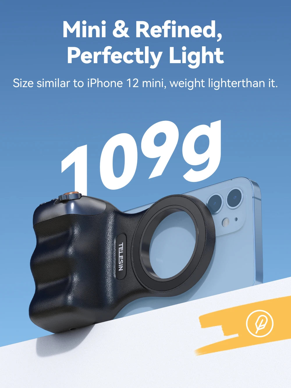 Magnetic Phone Camera Grip with Bluetooth Remote – for iPhone, Huawei, Xiaomi, Samsung & Other Android Devices