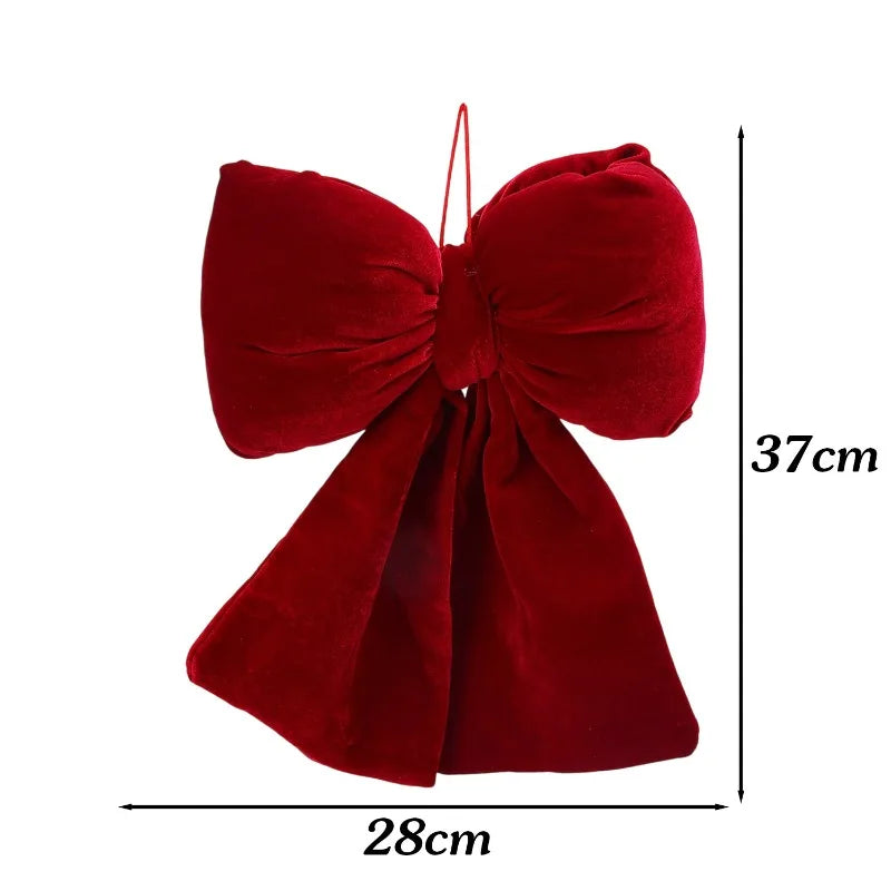 1/3pcs Large Red Velvet Christmas Bow Ornaments Xmas Tree Bowknot Hanging Pendant for Holiday New Year Party Gifts Decoration