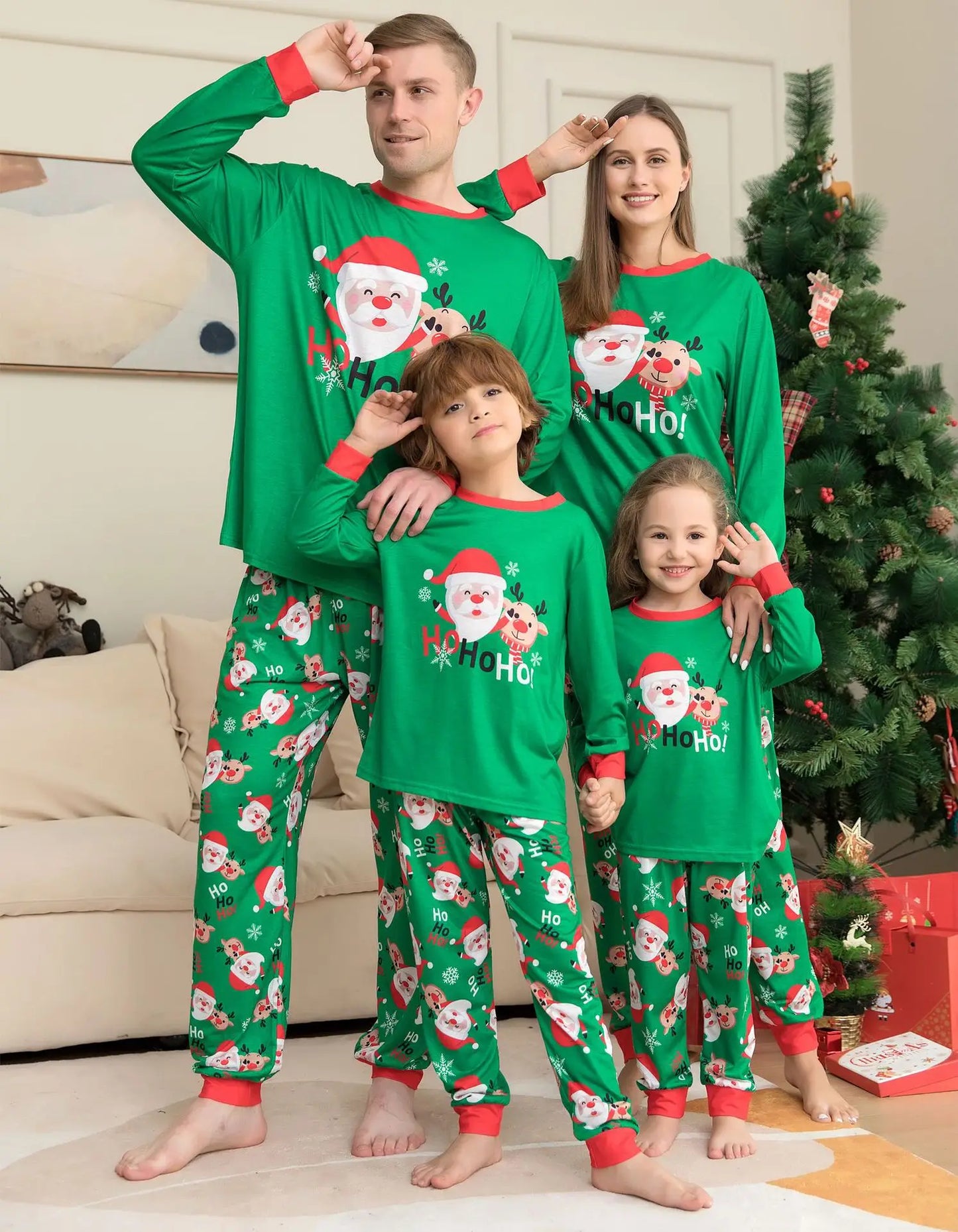 Christmas Parent-Child Pajamas – Santa Claus Matching Family Loungewear Set