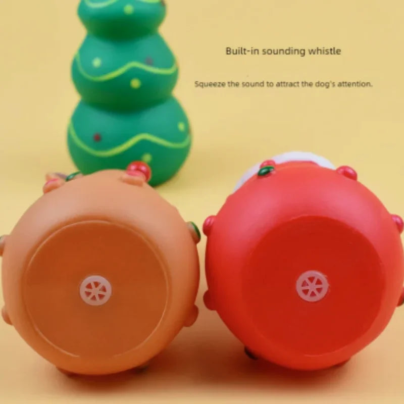 Pets Christmas Supplies Dog Squeakey Chew Toys Cotton Ropes Knot Molar Bite Toy Funny Cute Puppies Interactive Toy Xmas Gift