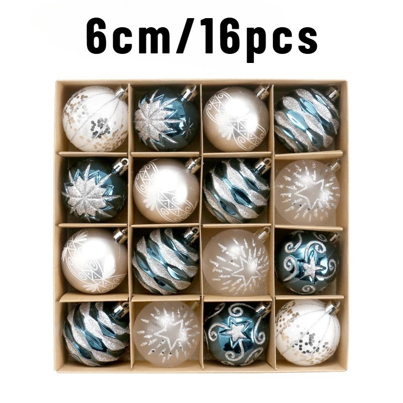 42pcs/16pcs Xmas Gift Christmas Ball Set Unique Shaped Painted Christmas Tree Ornaments Reindeer Decorative Hanging Ornaments