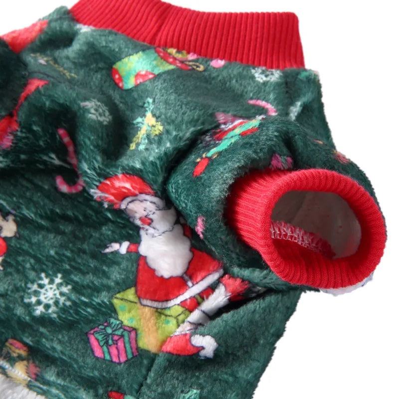 Christmas Winter Dog Pajamas Warm Pet Clothes For Small Dogs Cat Pyjama Dog Puppy Jumpsuit Medium Dogs Sleeping wear Clothing