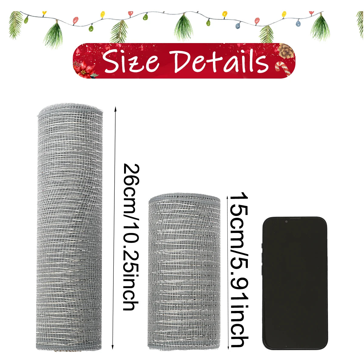 1Roll Christmas Mesh Ribbon DIY Wreath Bow Ribbon Christmas Tree Decorations For Home 2025 Xmas Gifts Navidad Noel New Year 2026