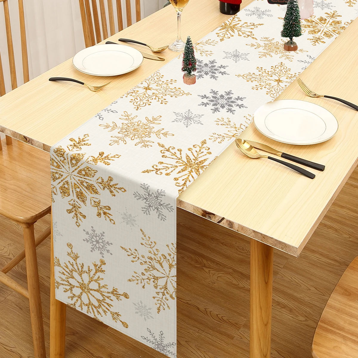 Christmas Table Runner Christmas Home Decorations 2026 Xmas Tablecover Winter Holiday Kitchen Dining Navidad Table Decoration
