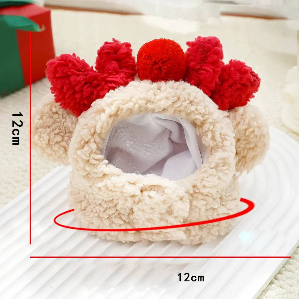 Cosplay Christmas Pet Hat Cute Cartoon Antlers Saliva Towel for Dog Cat Up Supplies Scarf Elk Gift Winter Clothes Pet Accessory