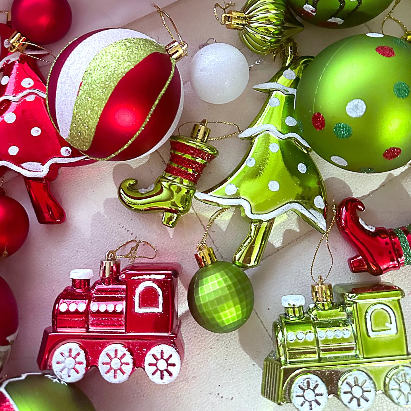 Green Painted Christmas Ball Decorations Green Monster Xmas Tree Ornaments Green Painted Xmas Ball Set Christmas Home Decor