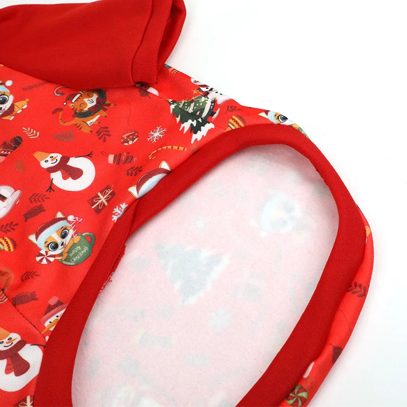 New Arrival Pet Christmas Hoodie Dog Holiday Clothes Festive Pet Apparel