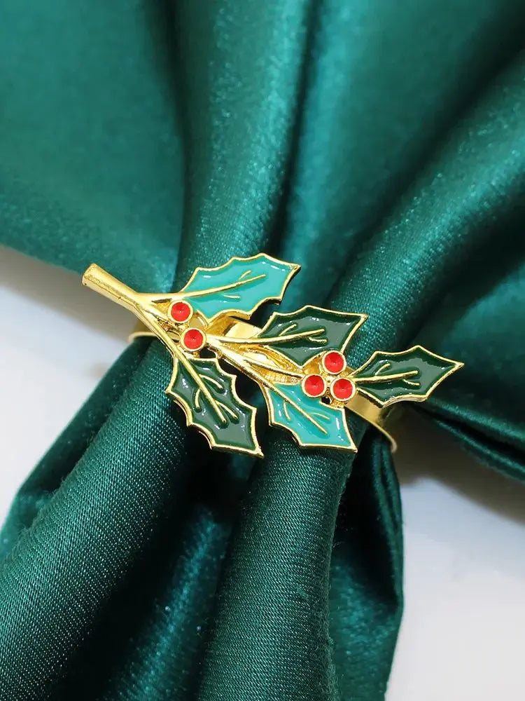 6Pcs Christmas Napkin Rings Xmas Pine Cone Wreath Car Napkin  Buckle for Christmas Wedding Party Table Decoration HWC255