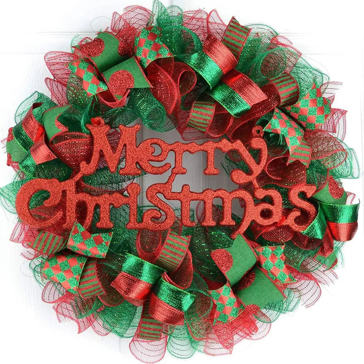 1Roll Christmas Mesh Ribbon DIY Wreath Bow Ribbon Christmas Tree Decorations For Home 2025 Xmas Gifts Navidad Noel New Year 2026