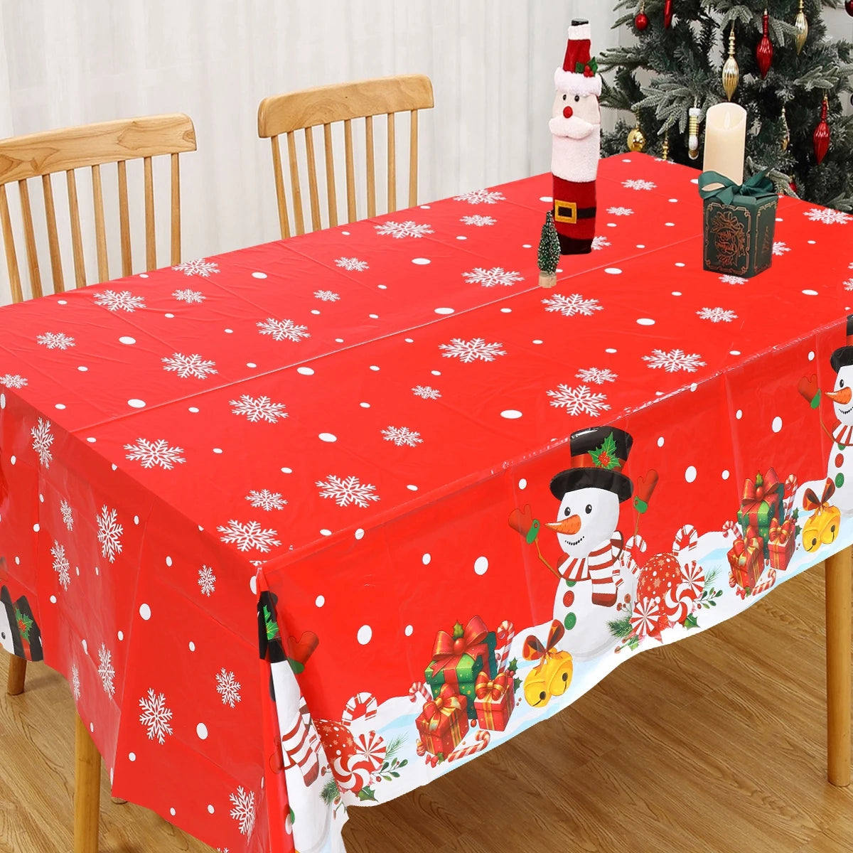 Christmas Tablecloth Christmas Party Decoration 2025 Xmas Table Decor Santa Claus Table Cover Navidad Natal New Year Gift 2026