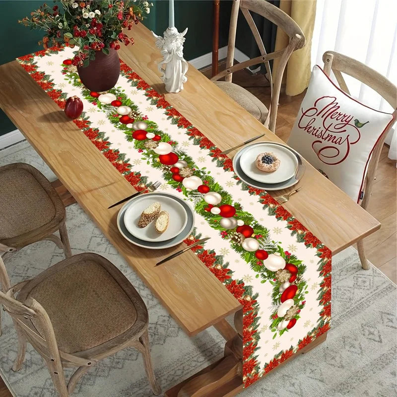 Christmas Table Runner Merry Christmas Decoration For Home Xmas Table Decor 2025 Navidad Notal Noel Ornament Happy New Year 2026