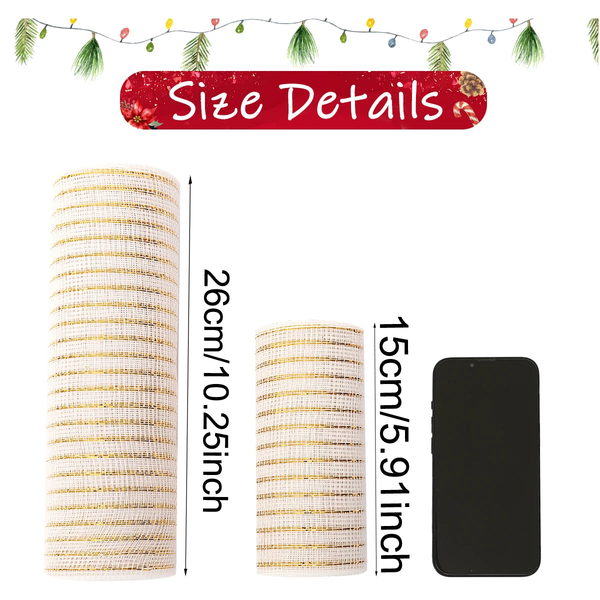 1Roll Christmas Mesh Ribbon DIY Wreath Bow Ribbon Christmas Tree Decorations For Home 2025 Xmas Gifts Navidad Noel New Year 2026