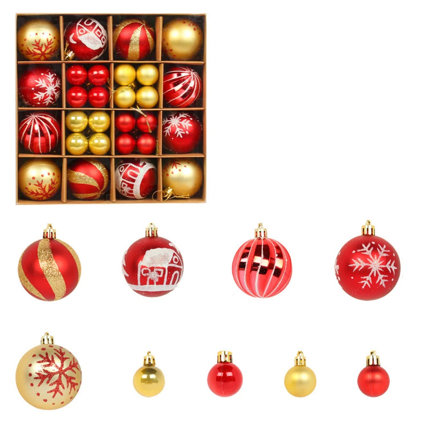 44Pcs Christmas Balls Set Decoration Christmas Tree Mixed Balls Hanging Ornament Pendant Christmas Decoration 2025 Navidad Gift