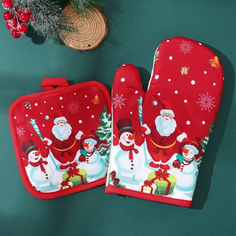 Decorations 2026 Christmas Home Kitchen Party Decorations 2025 Christmas Snowman Kitchen Christmas New Year Gifts Gloves Mittens