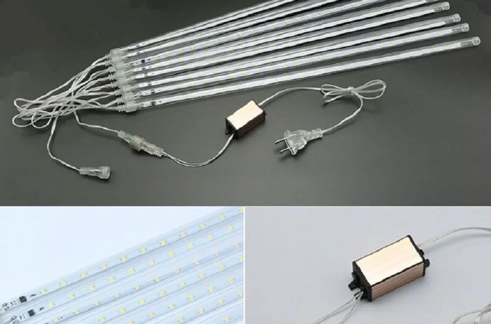 LED Meteor Shower Rain Lights Waterproof Falling Raindrop Fairy String Light for Christmas Holiday Party Patio garden decoration
