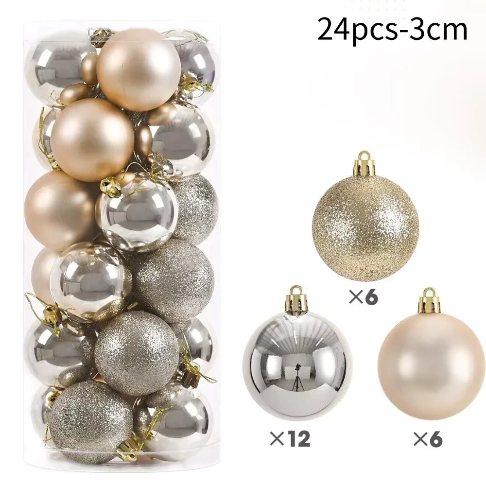50Pcs Christmas Tree Balls Ornament Xmas Trees Hanging Bauble Pendant 2025 Christmas Decor For Home Navidad 2026 New Year Gifts