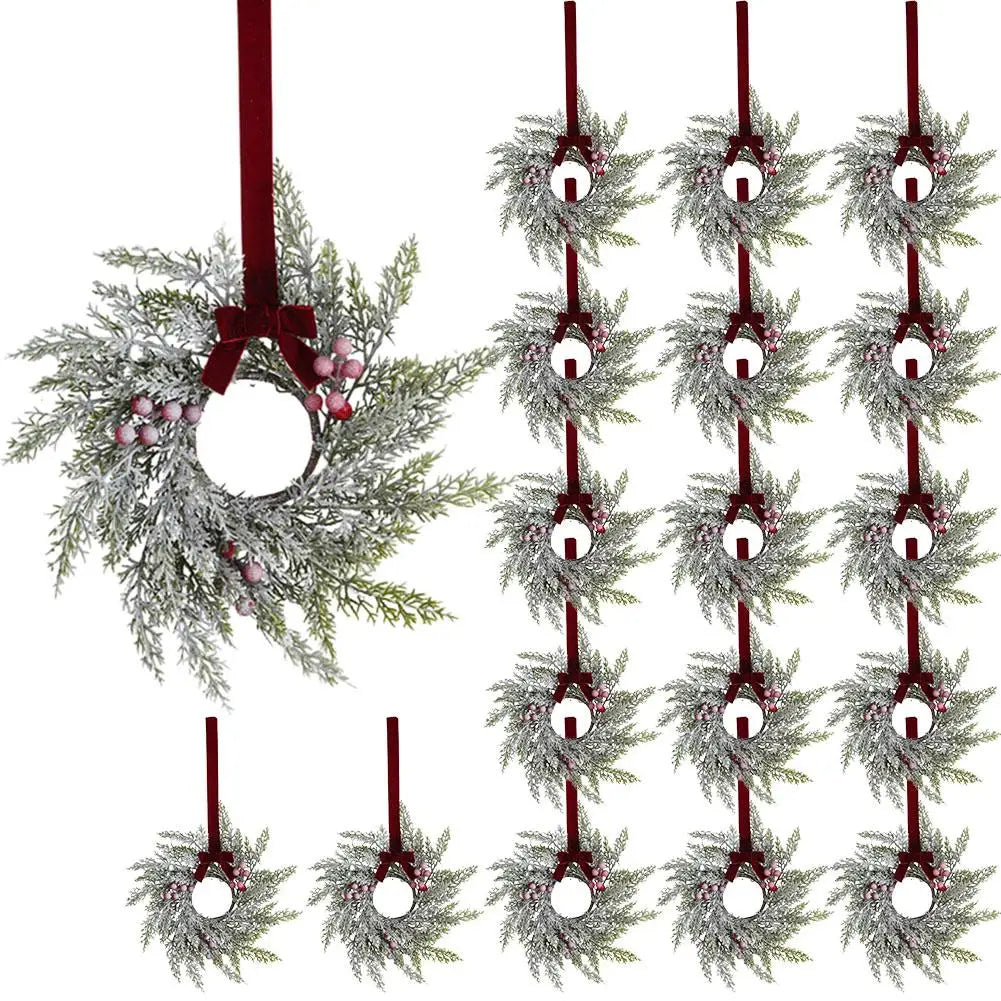 Christmas Kitchen Cabinet Wreaths With Bow Ribbon Hanging Cabinet Doors Wreaths Decor Kitchen Window Outdoor Indoor Holiday