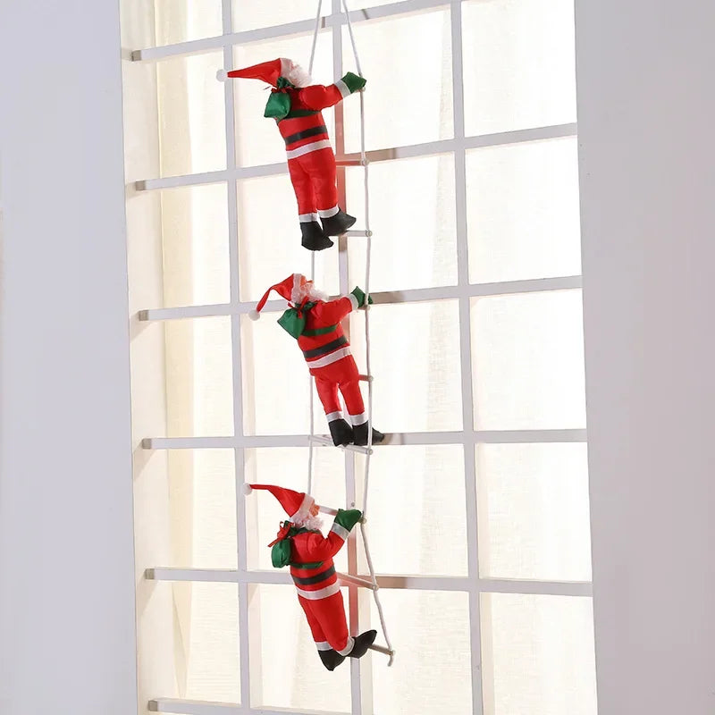Christmas Santa Pendant Climbing Rope Ladder For Home Shop Decoration Supplies Home Outdoor Christmas 2025 New Year Ornaments