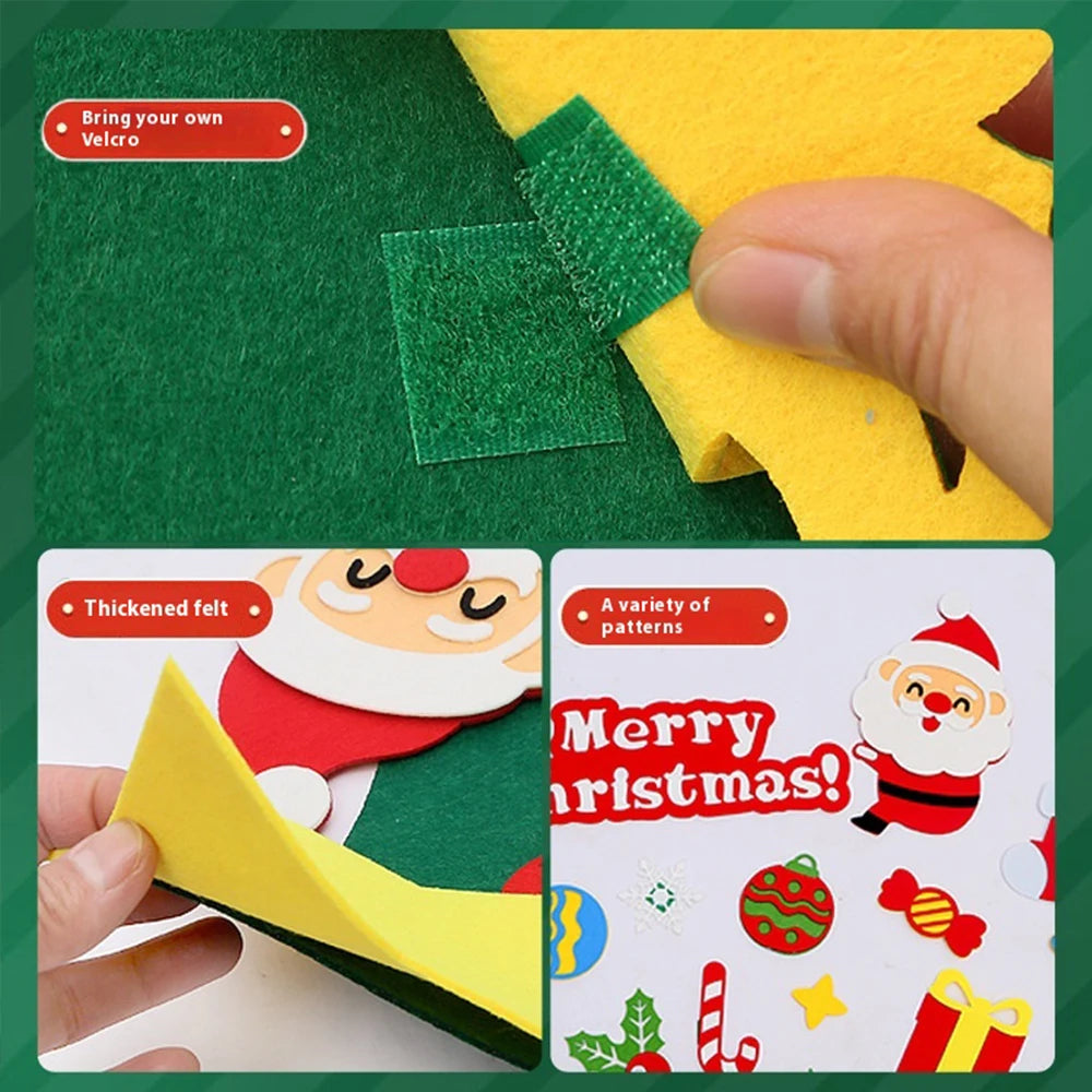 DIY Felt Christmas Tree Christmas Decoration for Home New Year Christmas Ornaments Santa Claus Xmas Kids Gifts Wall Decoration