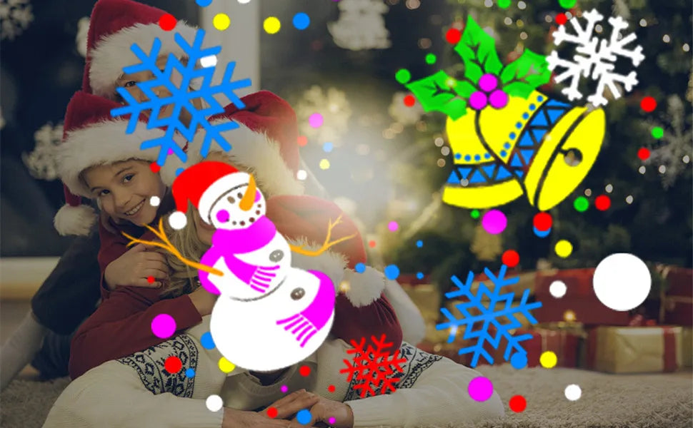 NEW Christmas Projector Lights Outdoor Holiday Laser 16 Pattern Slide LED Projection Lamp for Indoor Party Christmas Decoration