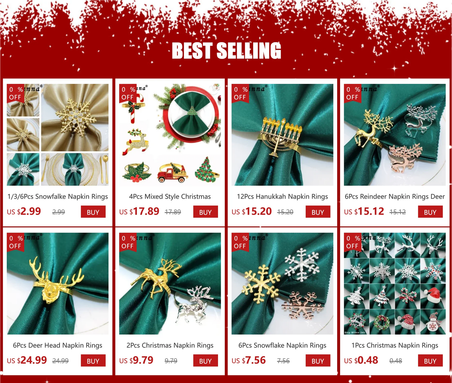 6Pcs Christmas Napkin Rings Xmas Pine Cone Wreath Car Napkin  Buckle for Christmas Wedding Party Table Decoration HWC255