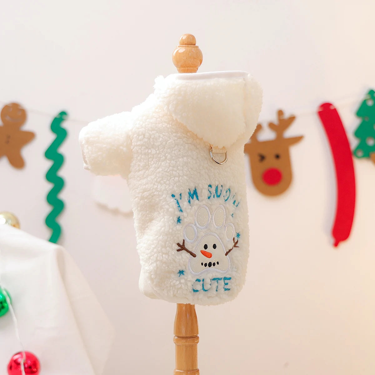 Pet Clothes Cute Merry Christmas Puppy Clothes Fleece Coat Claws Snowman Dog Autumn and Winter Coat