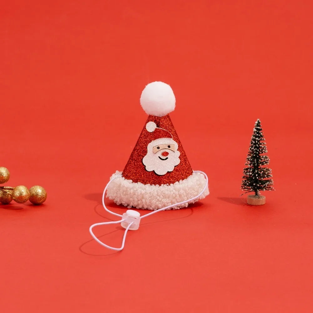 Christmas Cat Hat Cat Knitted Scarf Set Soft Winter Christmas Soft Santa Claus Costume Scarf For Dog Cats Pet Xmas Cat Supplies