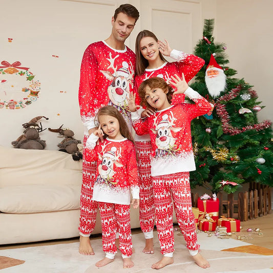 Christmas Family Pajamas – Reindeer Print Matching Nightwear for Adults & Kids