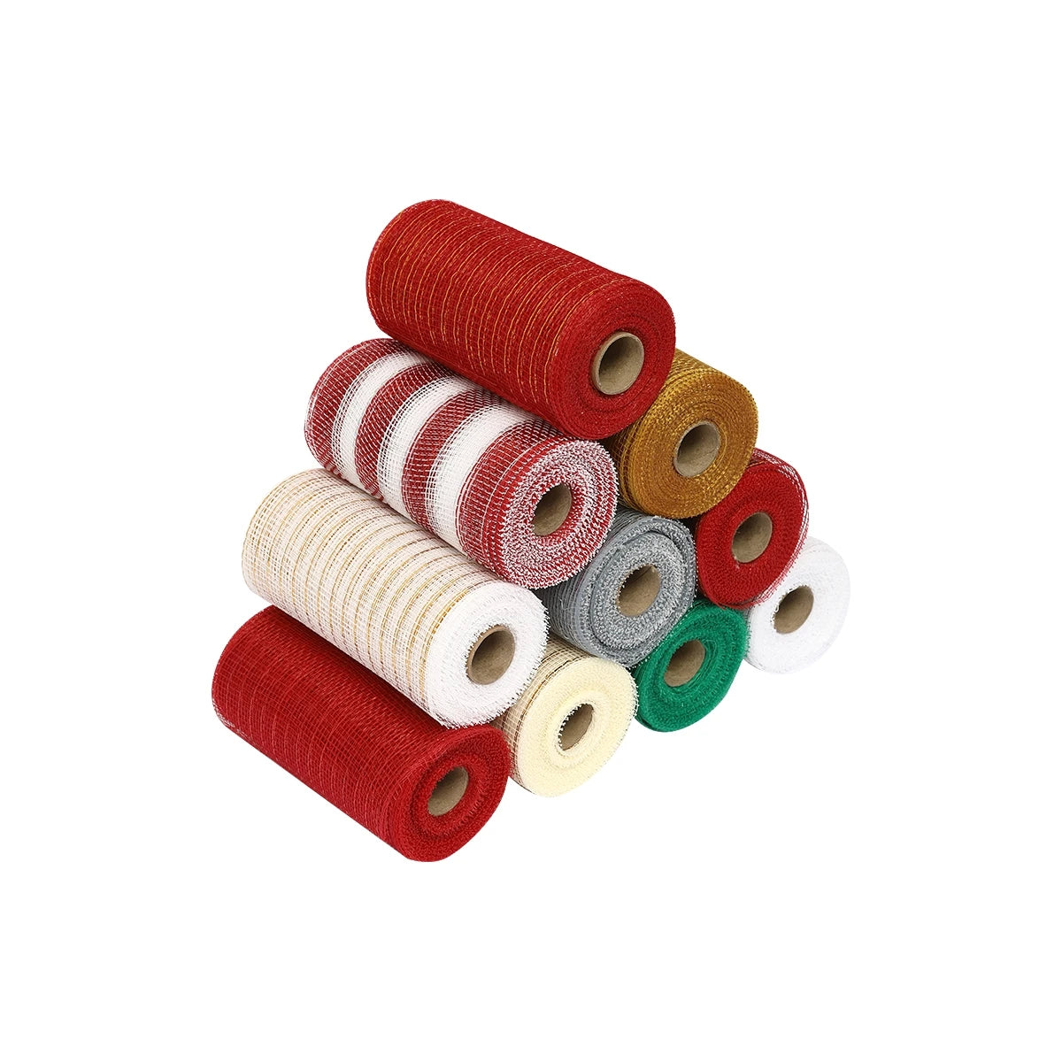 1Roll Christmas Mesh Ribbon DIY Wreath Bow Ribbon Christmas Tree Decorations For Home 2025 Xmas Gifts Navidad Noel New Year 2026