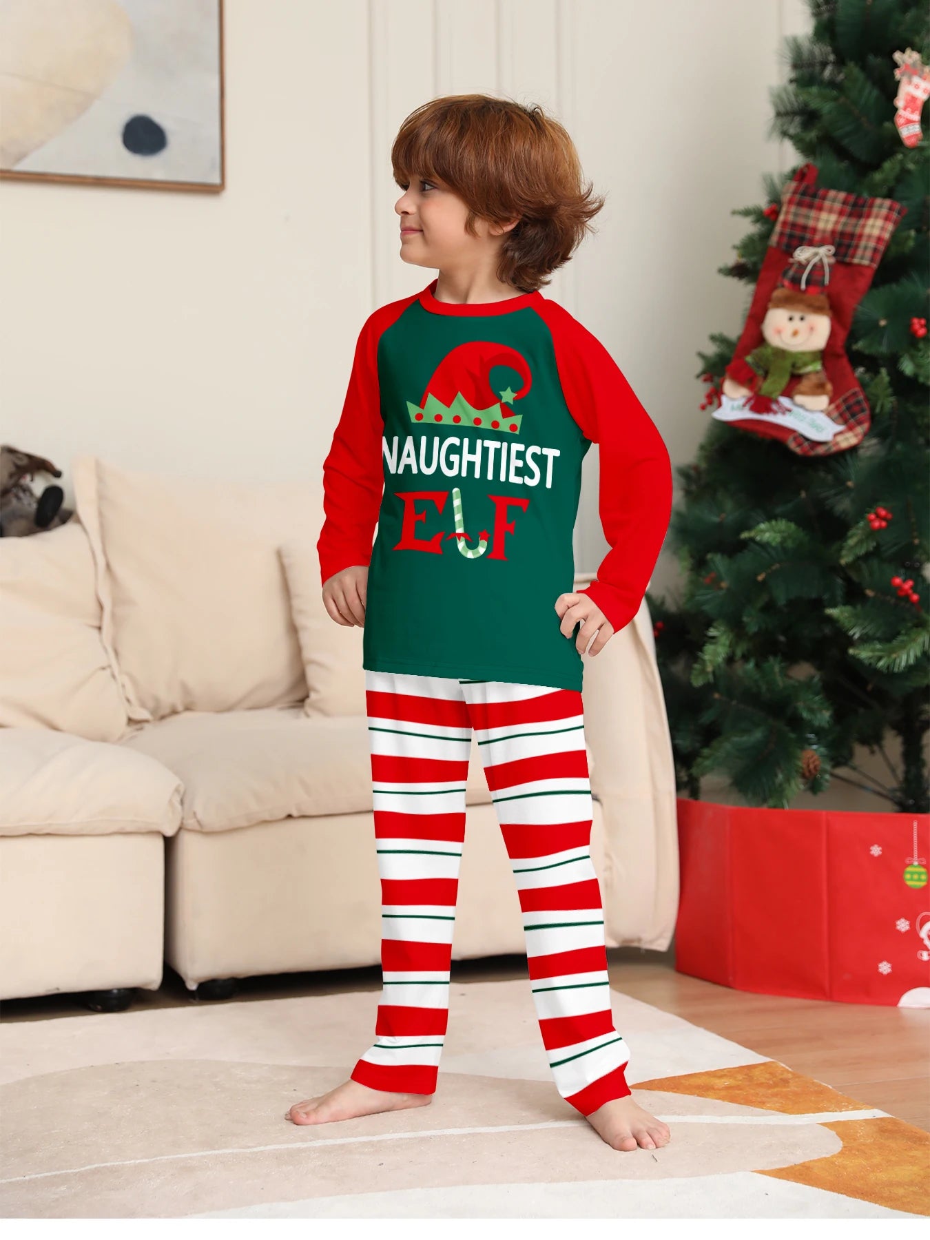 New Year's Costumes 2025 Cartoon Print Christmas Family Matching Pajamas Women Men Boys Girls Soft Clothing Set Cute Xmas Look