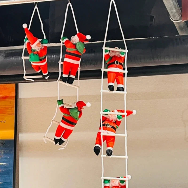 Christmas Santa Pendant Climbing Rope Ladder For Home Shop Decoration Supplies Home Outdoor Christmas 2025 New Year Ornaments