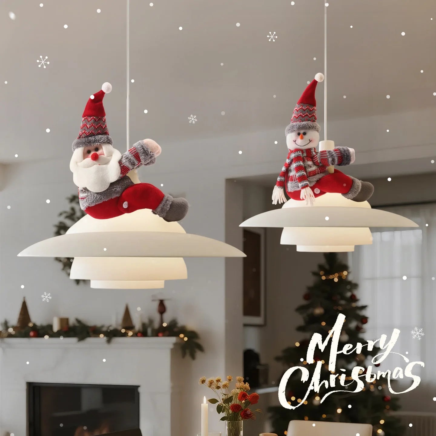 Christmas atmosphere decoration, chandelier decoration, Santa Claus doll pendant, Christmas shop decoration