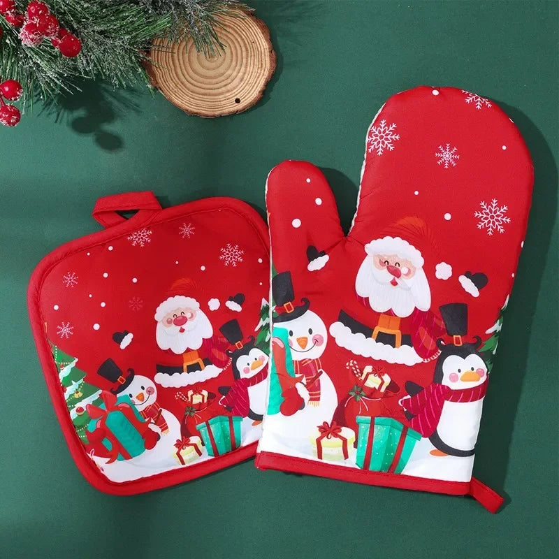 Decorations 2026 Christmas Home Kitchen Party Decorations 2025 Christmas Snowman Kitchen Christmas New Year Gifts Gloves Mittens