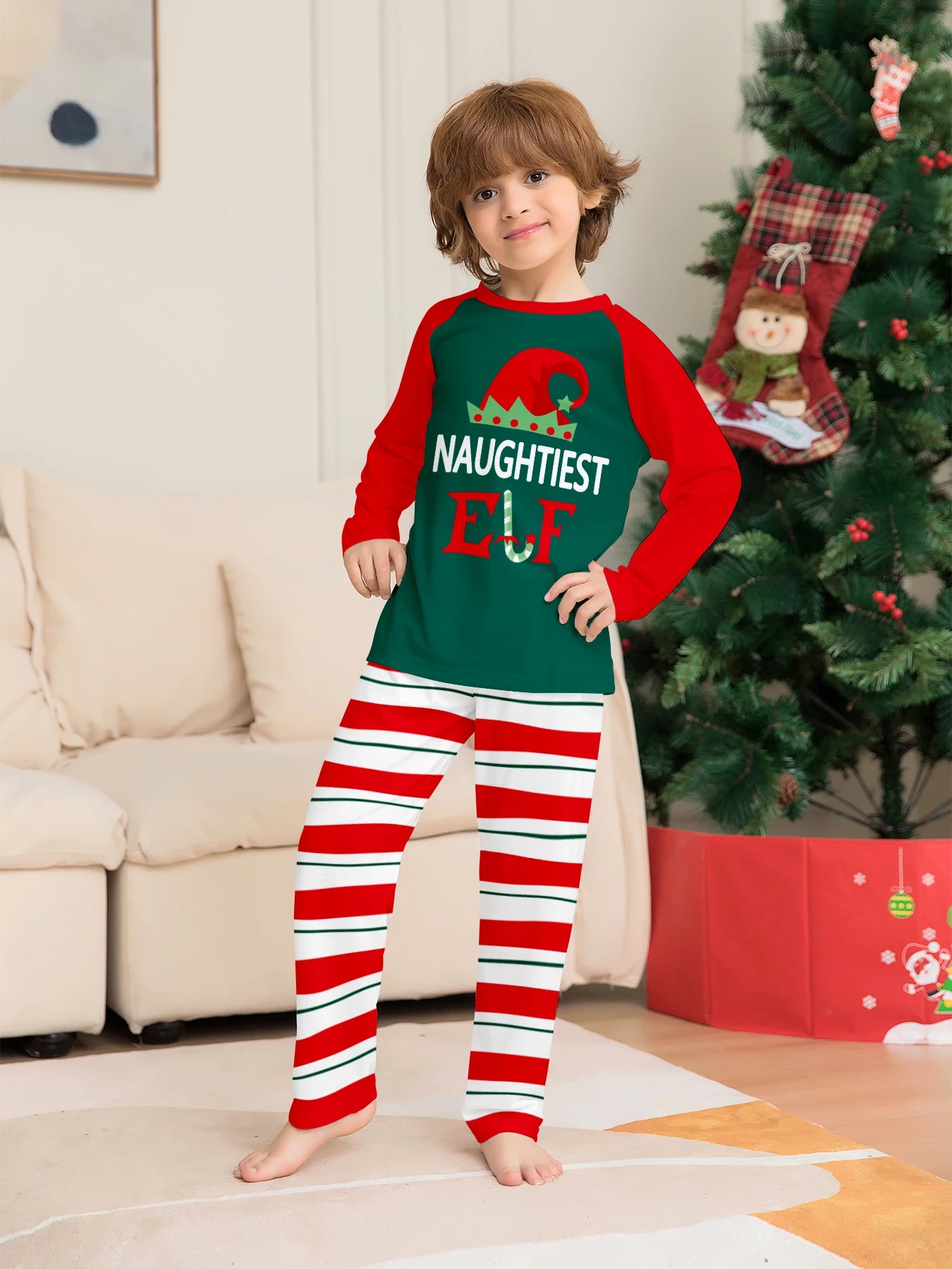 New Year's Costumes 2025 Cartoon Print Christmas Family Matching Pajamas Women Men Boys Girls Soft Clothing Set Cute Xmas Look