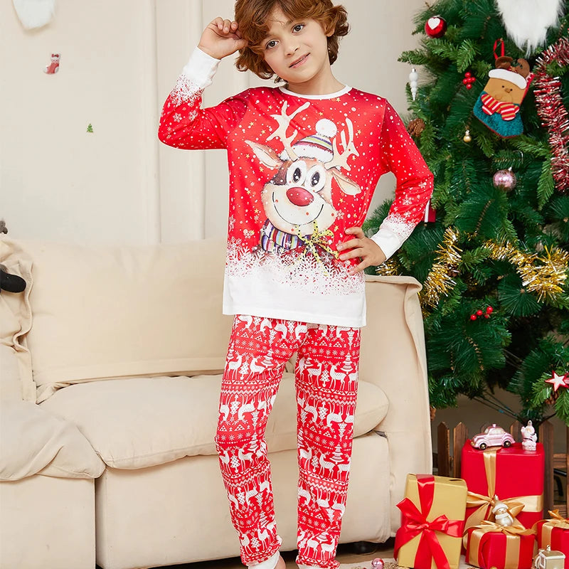 Christmas Family Pajamas – Reindeer Print Matching Nightwear for Adults & Kids